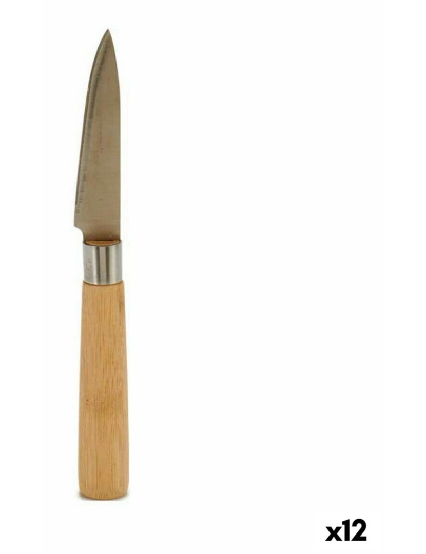 Kinvara - Descascador Prateado Castanho Aço inoxidável Bambu 22 x 19,5 x 2 cm (12 Unidades)