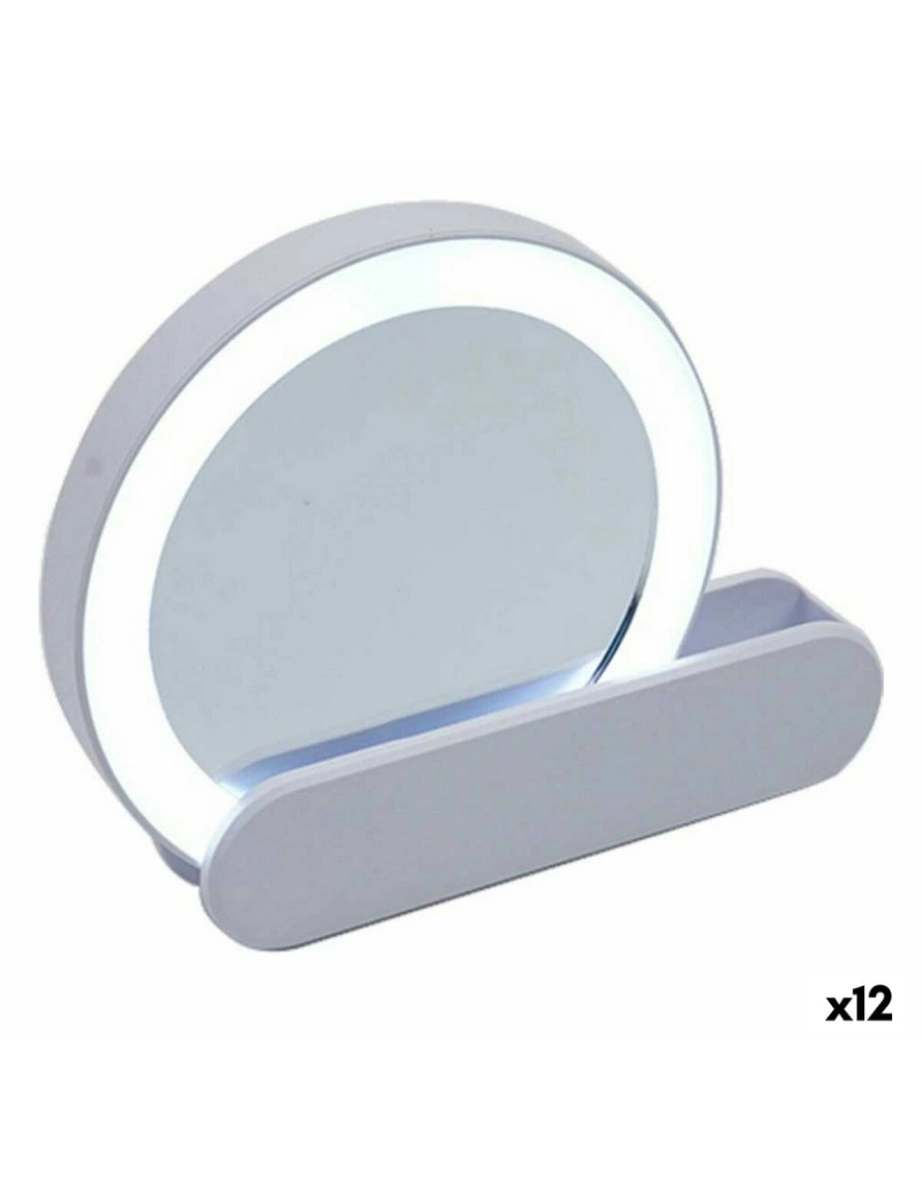 Berilo - Espelho Leve LED 9 x 2 x 10 cm Branco ABS (12 Unidades)