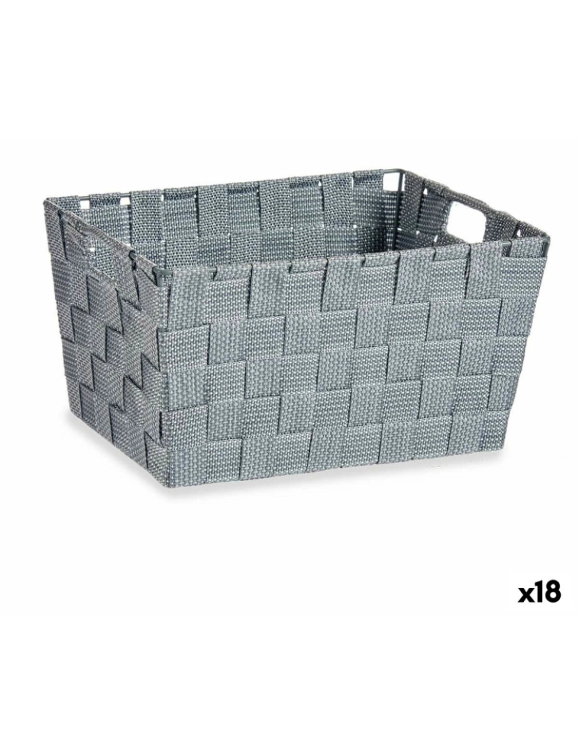 Kipit - Cesta Multiusos Cinzento Tecido 5 L 30,4 x 14 x 20 cm (18 Unidades)