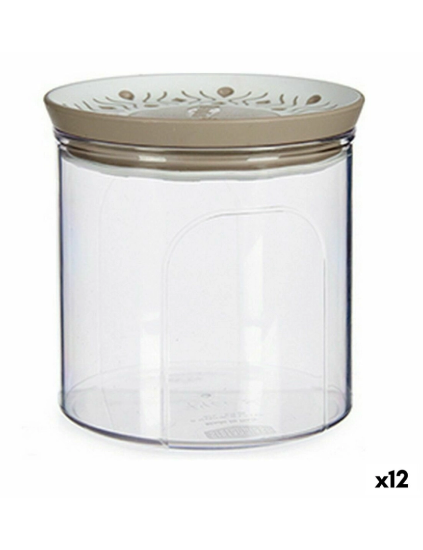Stefanplast - Bote Stefanplast Tosca Hermético Bege Plástico 700 ml 11,7 x 11 x 11,7 cm (12 Unidades)