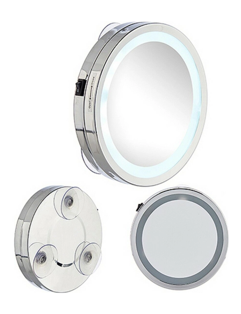 imagem de Espelho de Aumento Leve LED Prateado 16,5 x 4 x 16,5 cm (12 Unidades)2