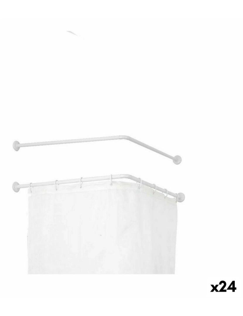 Berilo - Varão para Cortinas De duche Branco Alumínio 80 cm (24 Unidades)