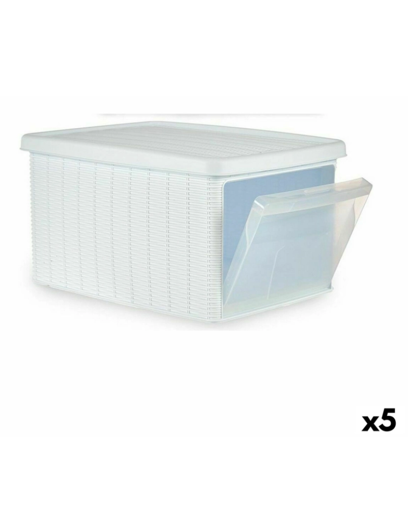 Stefanplast - Caixa de Armazenagem com Tampa Stefanplast Elegance Bijzettafel Branco Plástico 29 x 21 x 39 cm (5 Unidades)