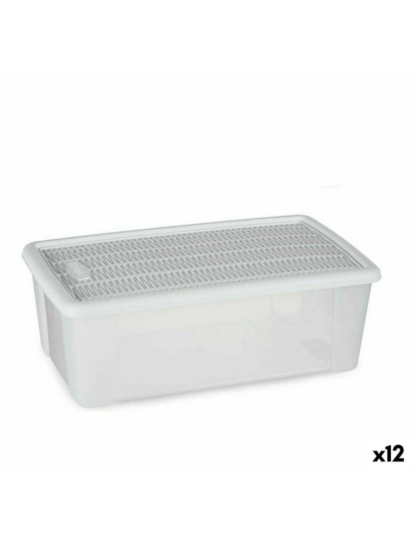 Stefanplast - Caixa de Armazenagem com Tampa Stefanplast Elegance Branco Plástico 5 L 19,5 x 11,5 x 33 cm (12 Unidades)