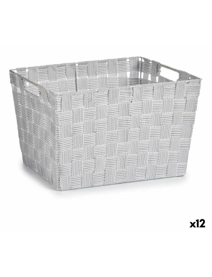 Kipit - Cesto da Roupa Branco Tecido 10 L 25 x 20 x 35 cm (12 Unidades)