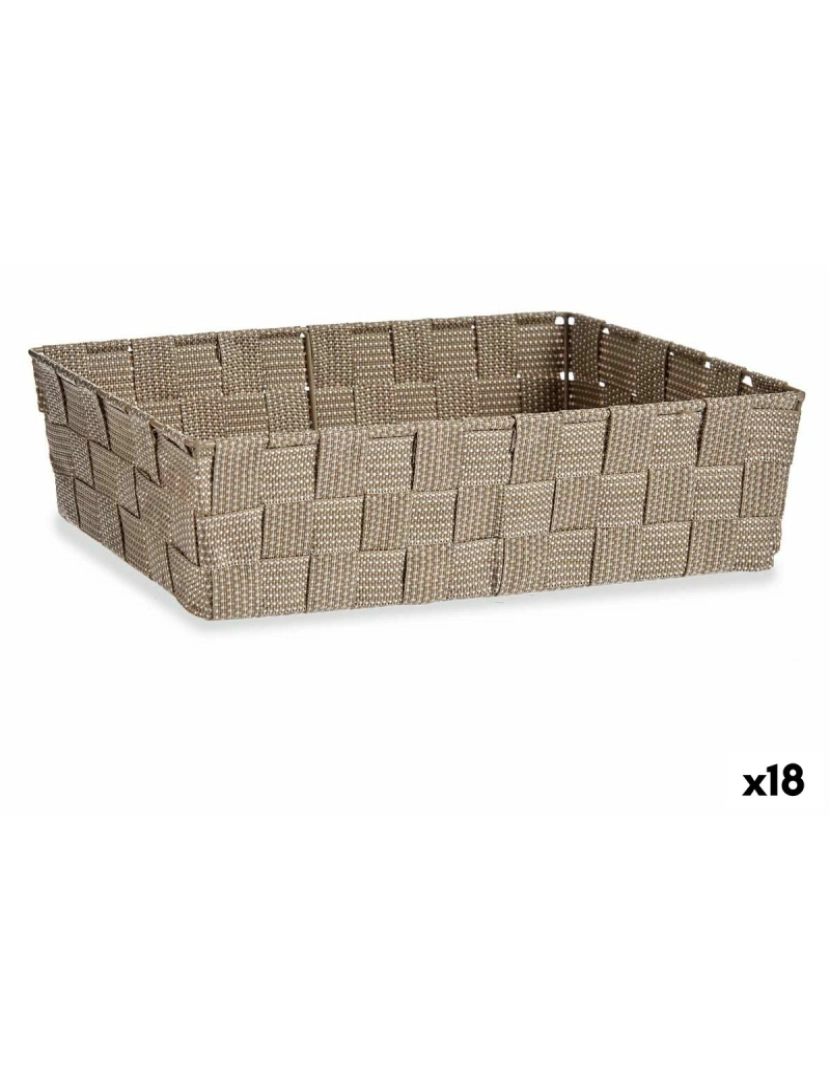 imagem de Cesta Multiusos Bege Tecido 3,8 L 34 x 8,5 x 21 cm (18 Unidades)1