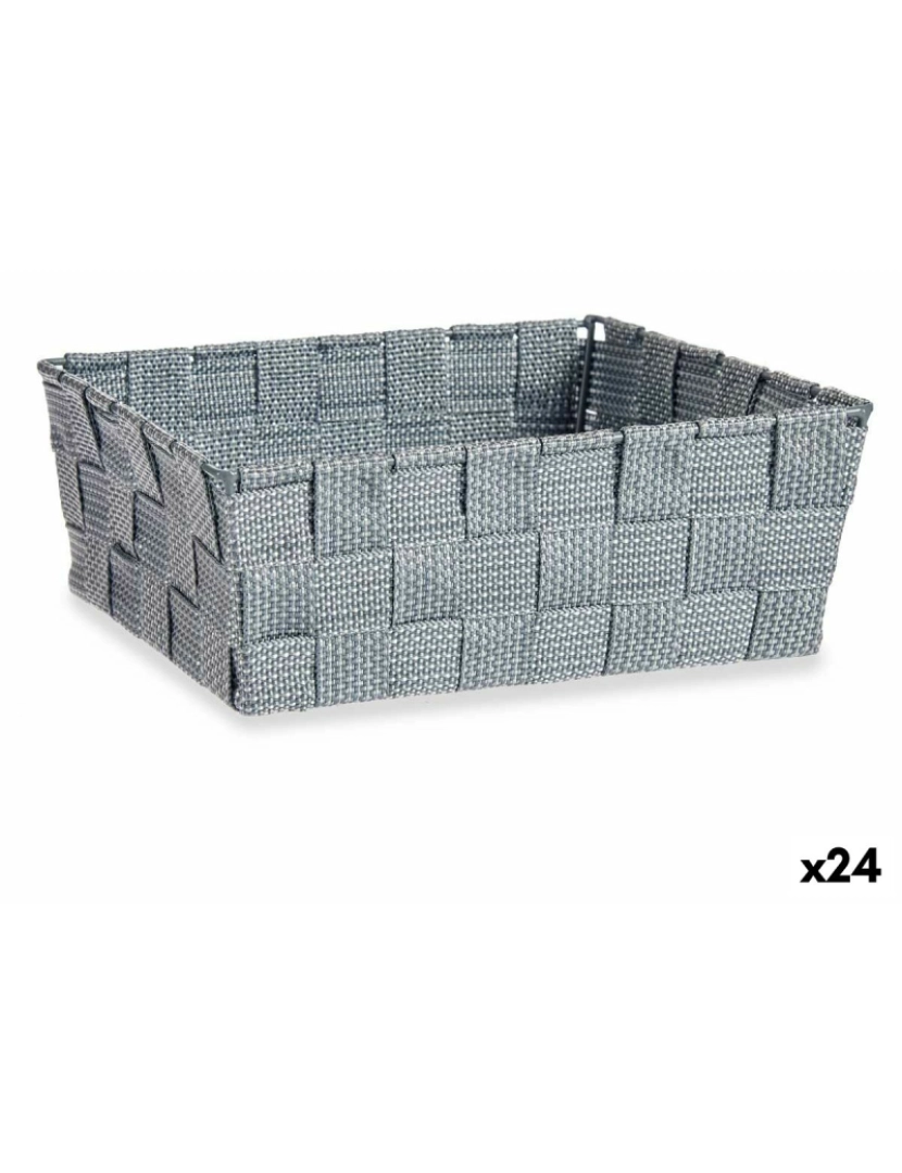 Kipit - Cesta Multiusos Cinzento Tecido 2,4 L 20 x 8 x 24 cm (24 Unidades)