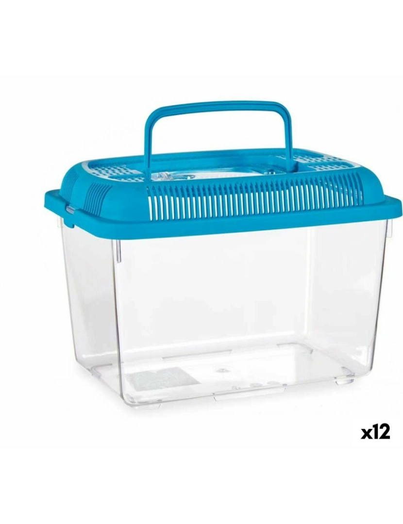 imagem de Aquário Com pega Médio Azul Plástico 3 L 17 x 16 x 24 cm (12 Unidades)1