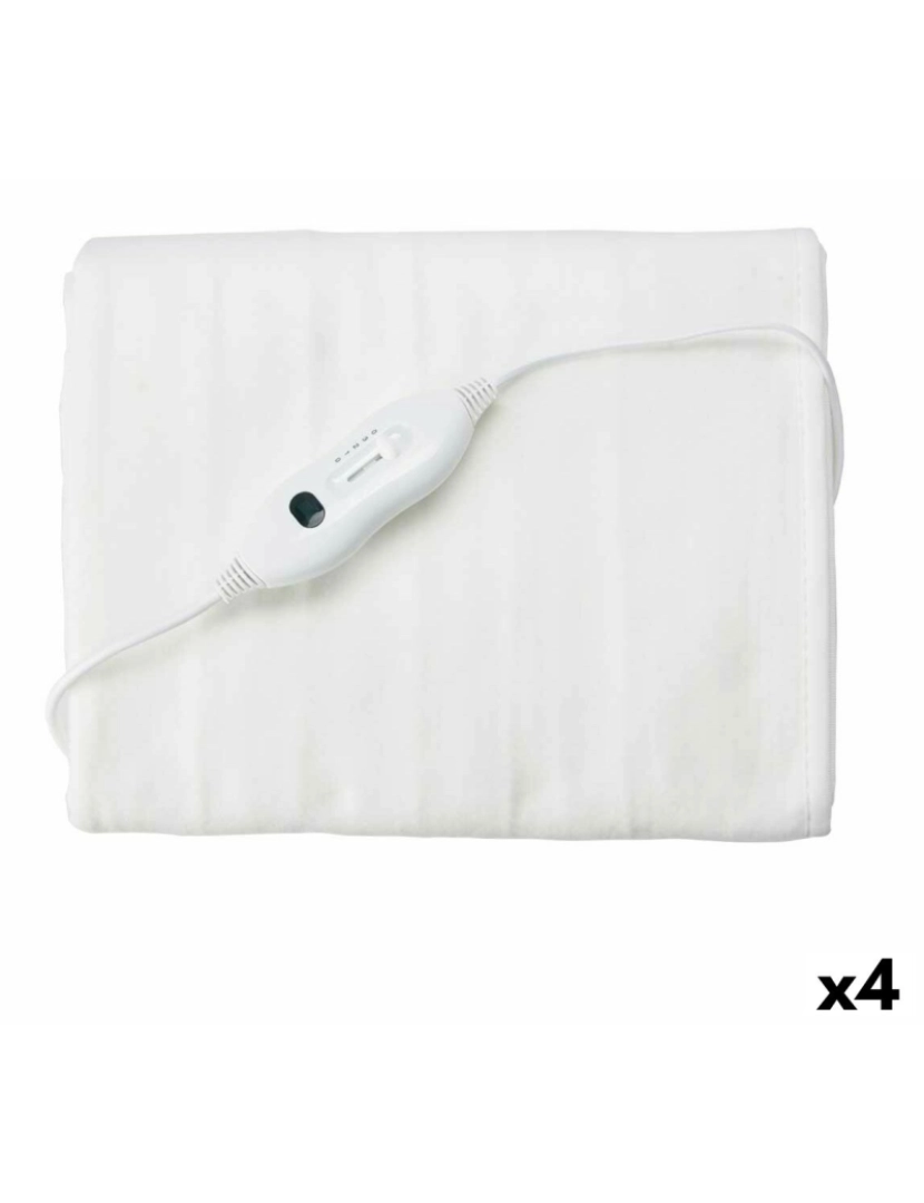 Gift Decor - Cobertor Elétrico 60 W Branco Poliéster 80 x 1 x 150 cm (4 Unidades)