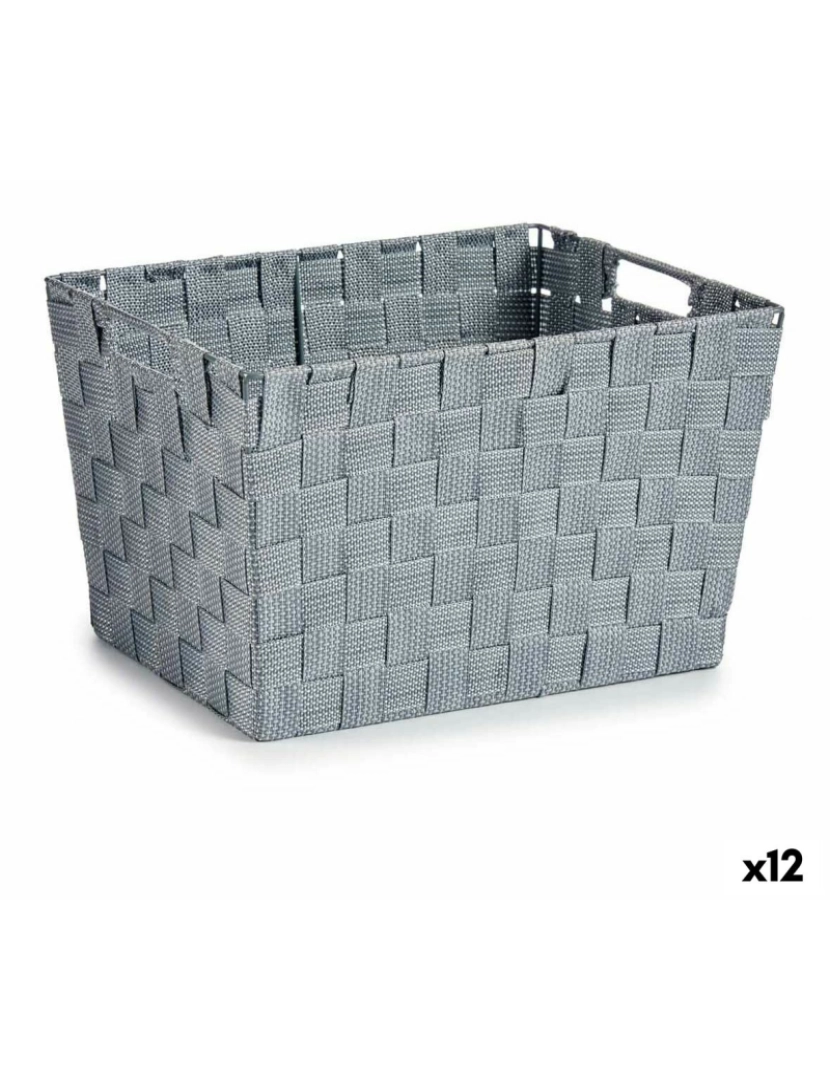 Kipit - Cesto da Roupa Cinzento Tecido 10 L 25 x 20,5 x 35 cm (12 Unidades)