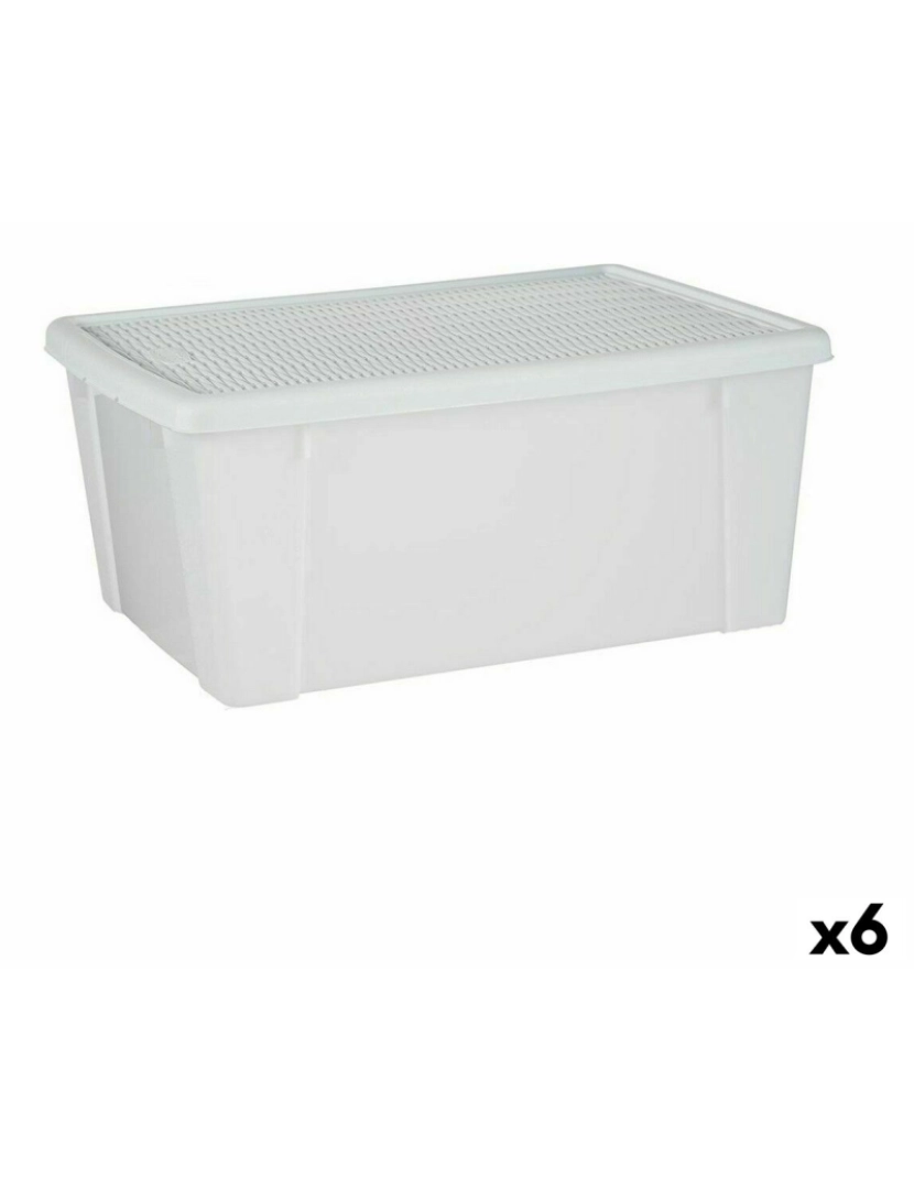Stefanplast - Caixa de Armazenagem com Tampa Stefanplast Elegance Branco Plástico 29 x 17 x 39 cm (6 Unidades)