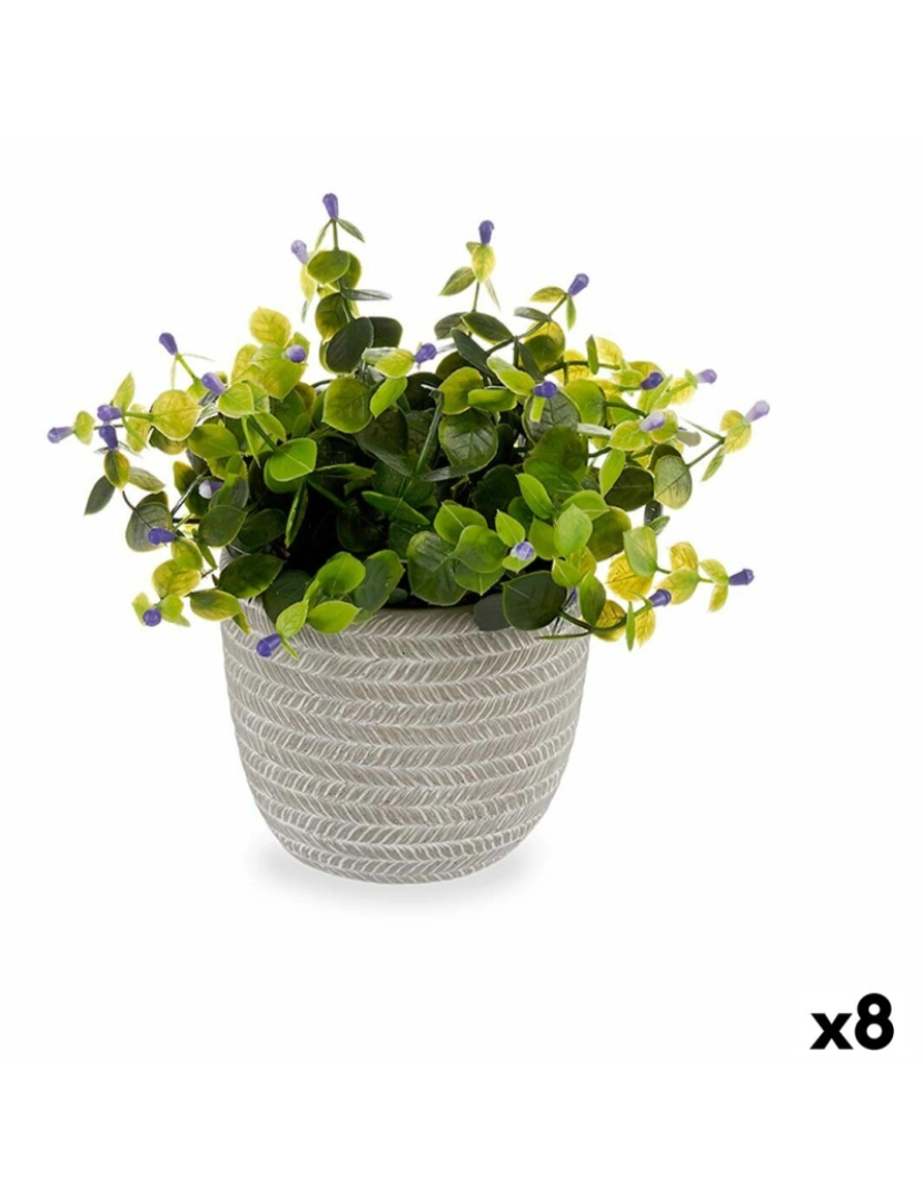 Ibergarden - Planta Decorativa Bloemen Plástico 21 x 20,6 x 21 cm (8 Unidades)