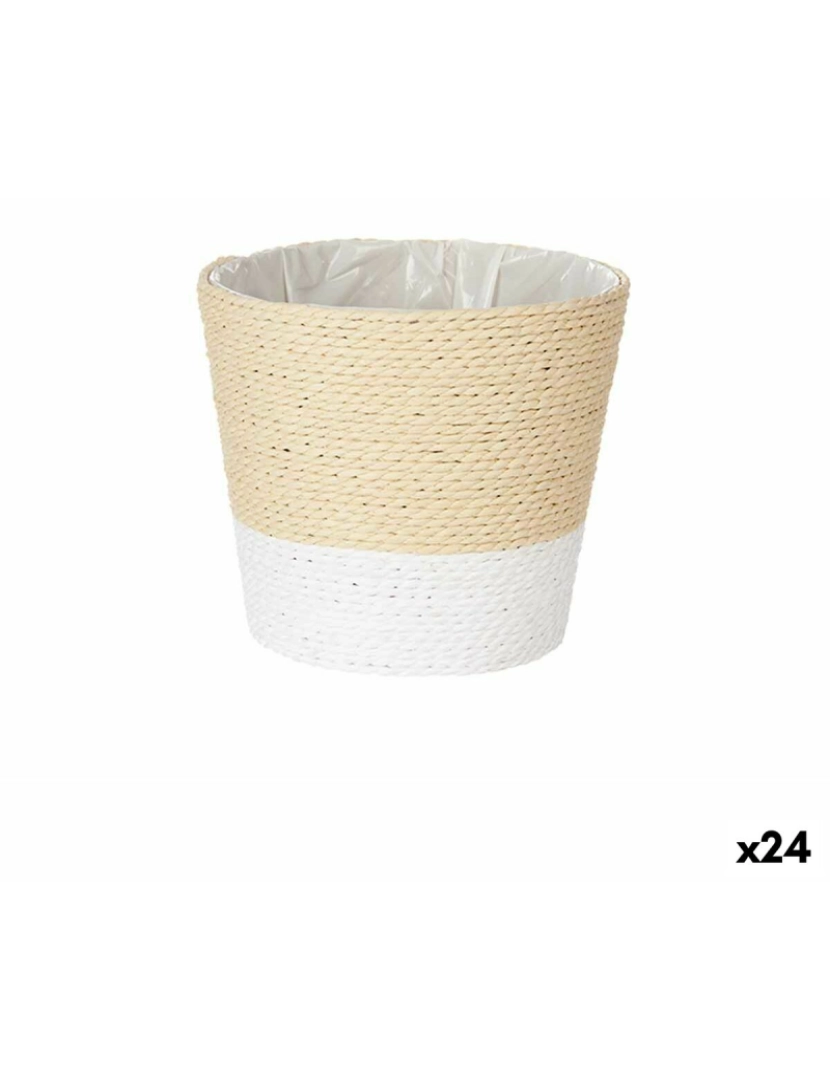 Ibergarden - Plantador Branco Corda Plástico 16 x 14,5 x 16 cm (24 Unidades)