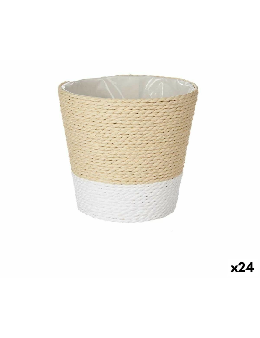 Ibergarden - Plantador Branco Corda Plástico 14 x 12,5 x 14 cm (24 Unidades)