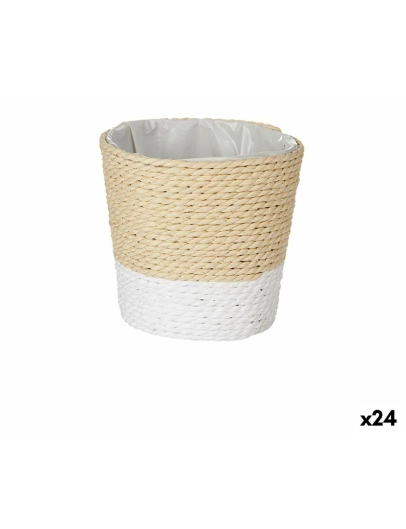 Ibergarden - Plantador Branco Corda Plástico 11 x 10,5 x 11 cm (24 Unidades)