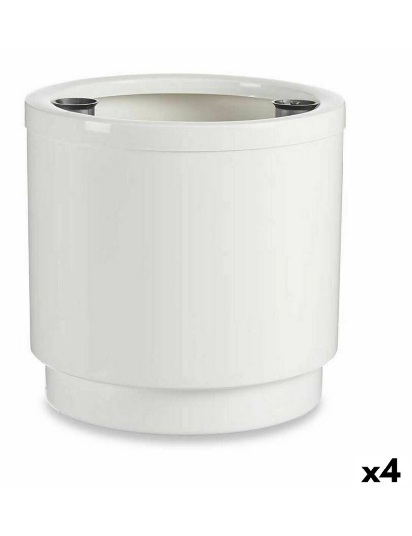 Ibergarden - Vaso Autoirrigável Branco Polipropileno 32 x 30,5 x 32 cm (4 Unidades)