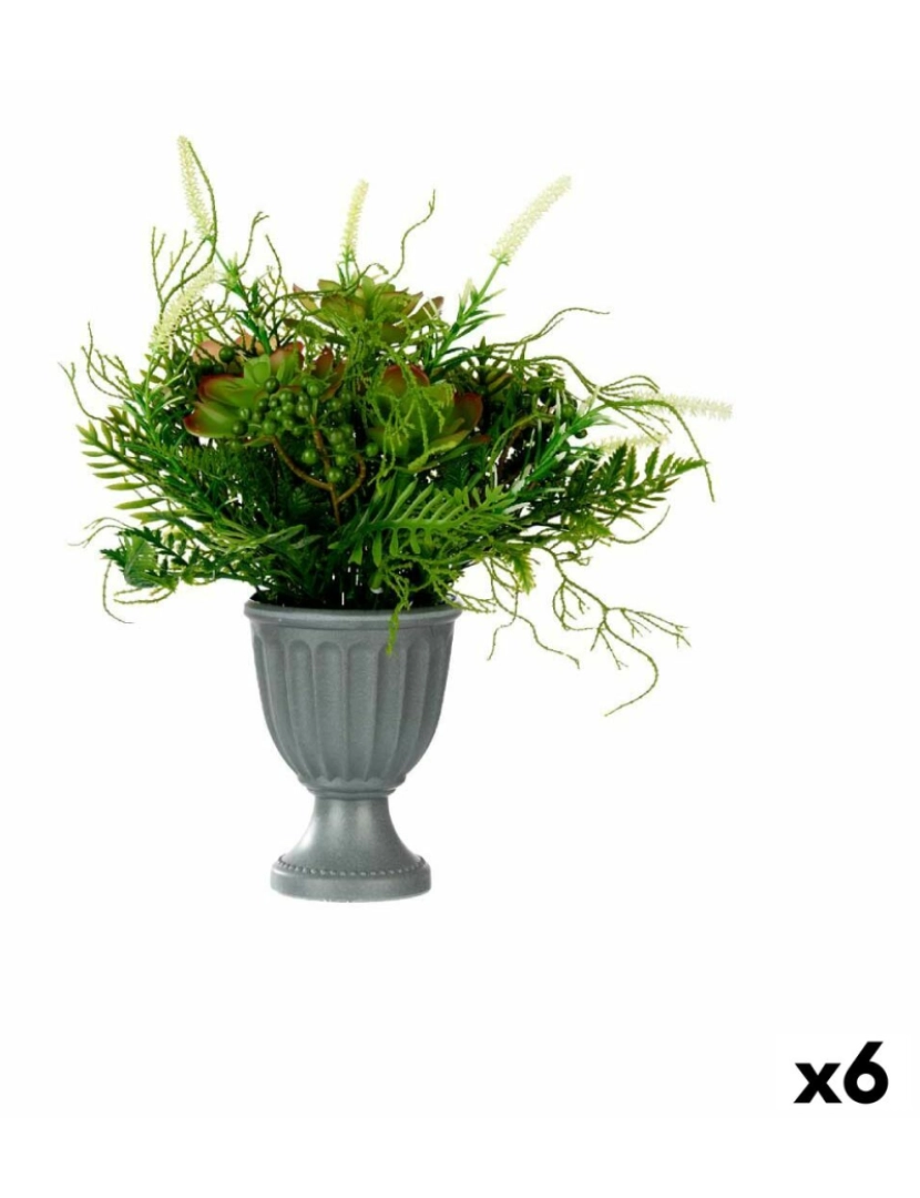 Ibergarden - Planta Decorativa Copo Plástico 21 x 30 x 21 cm (6 Unidades)