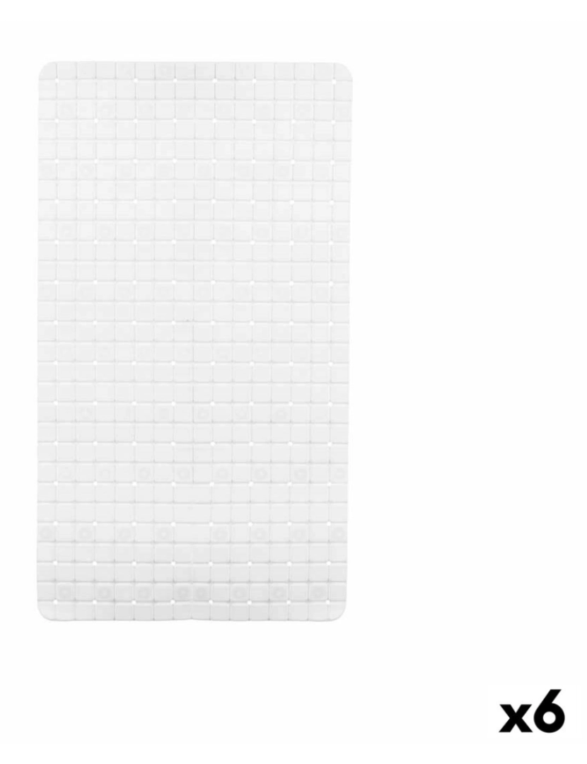 Berilo - Tapete Antiderrapante para Duche Quadros Branco PVC 67,7 x 38,5 x 0,7 cm (6 Unidades)