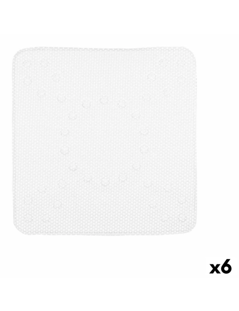 Berilo - Tapete Antiderrapante para Duche Branco PVC 53 x 52,5 x 1 cm (6 Unidades)