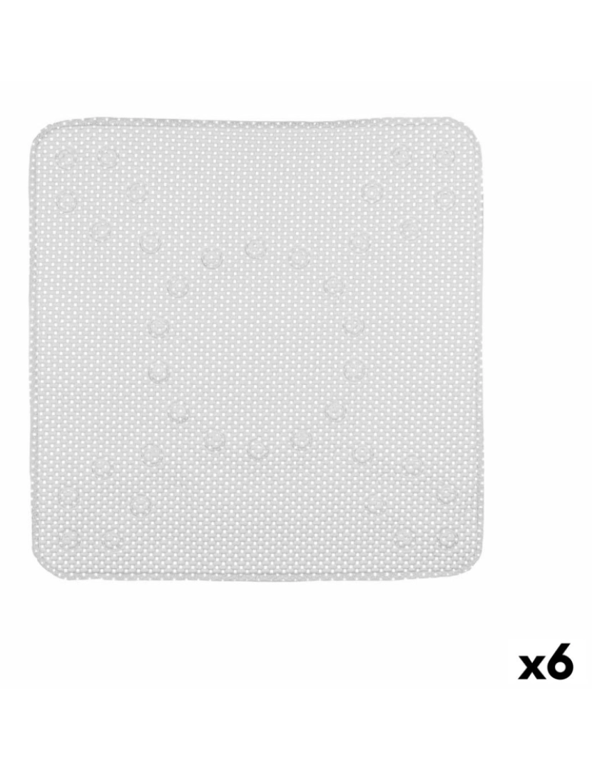 Berilo - Tapete Antiderrapante para Duche Cinzento PVC 53 x 52,5 x 1 cm (6 Unidades)