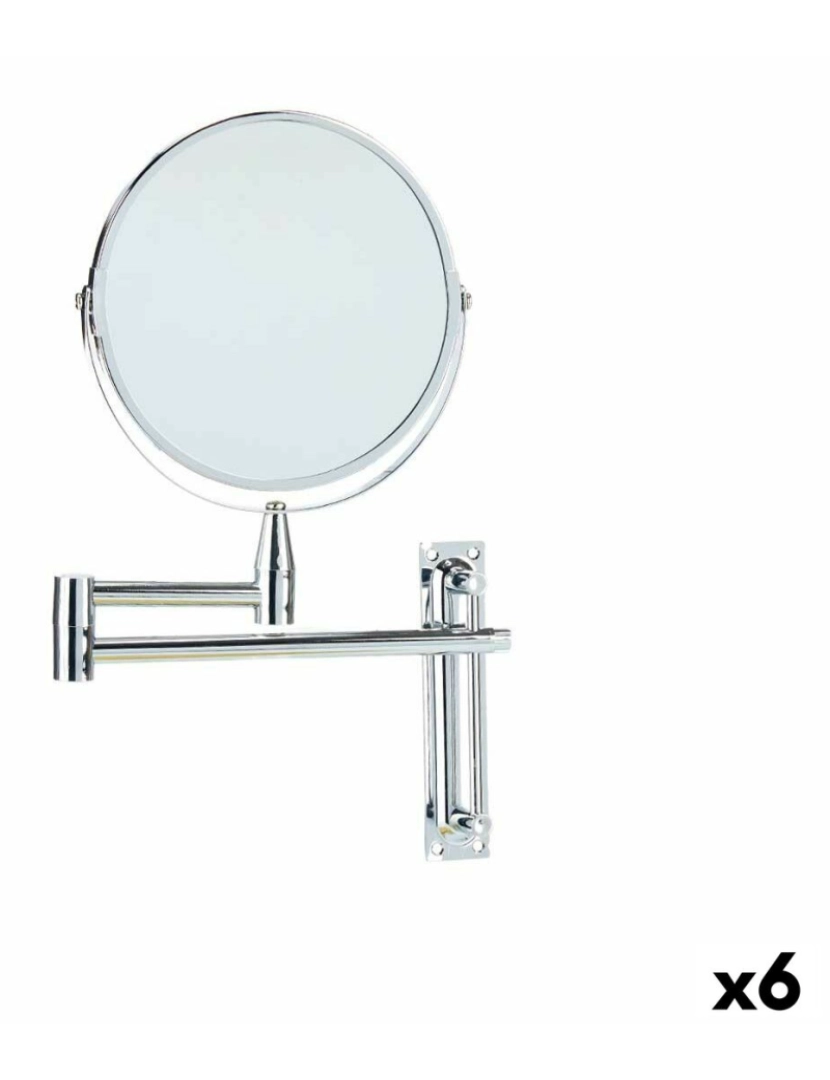 Berilo - Espelho de Aumento Extensível Ø 17 cm Metal (6 Unidades)