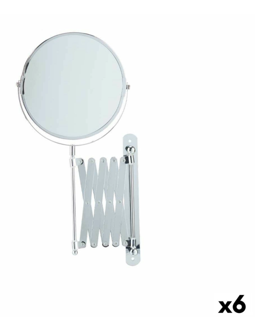 Berilo - Espelho de Aumento Extensível Ø 17 cm Metal (6 Unidades)