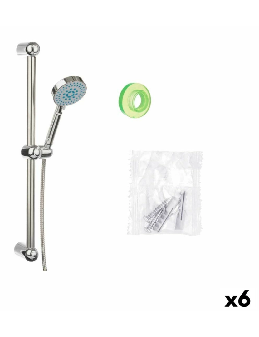imagem de Um chuveiro com torneira para direcionar o jato de água Com suporte Prateado Metal (6 Unidades)1