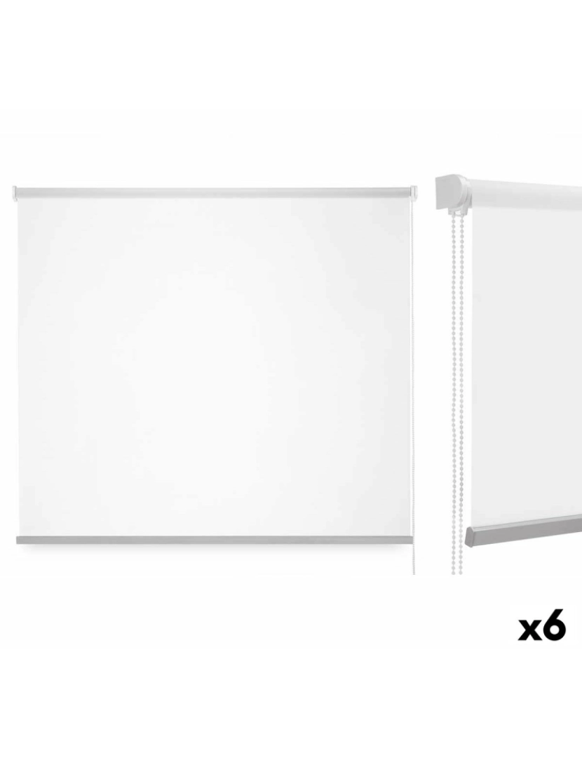 imagem de Estore de enrolar Branco Tecido Plástico 120 x 180 cm (6 Unidades)1