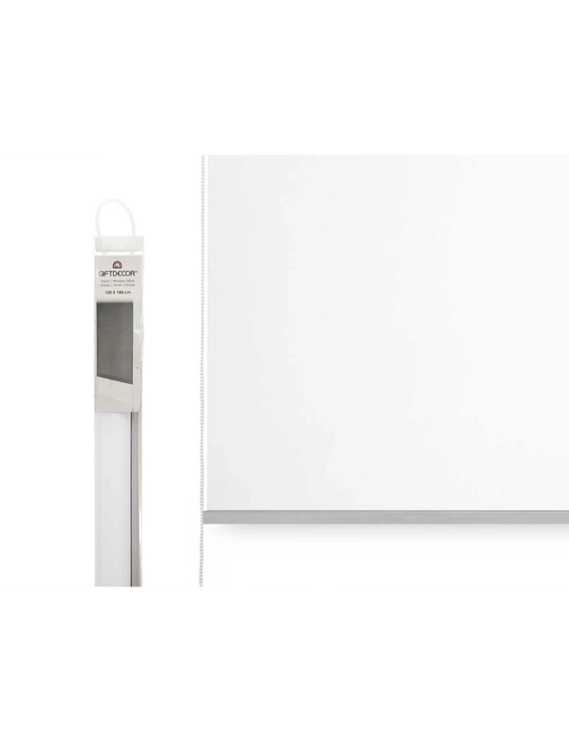 imagem de Estore de enrolar Branco Tecido Plástico 120 x 180 cm (6 Unidades)3