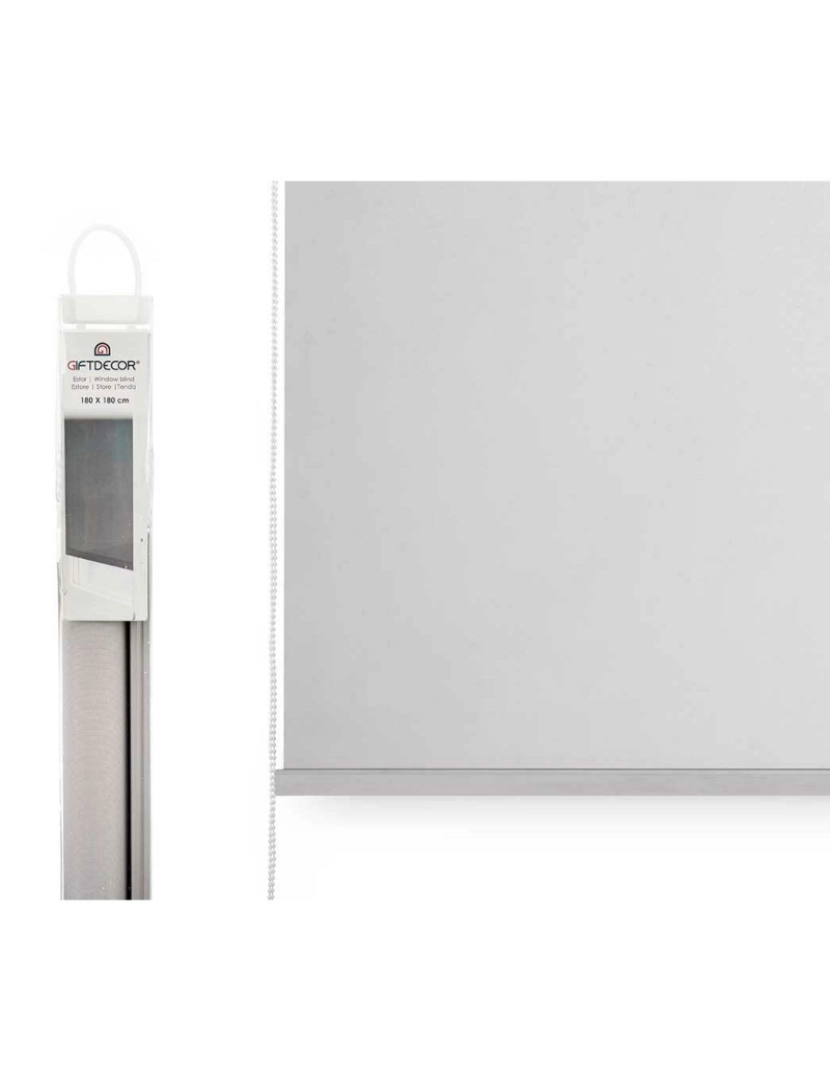 imagem de Estore de enrolar 180 x 180 cm Branco Tecido Plástico (6 Unidades)3