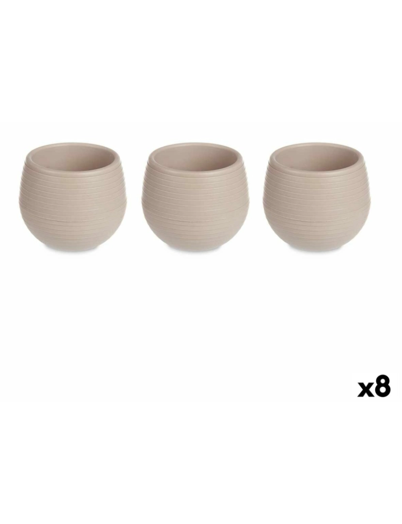 Ibergarden - Conjunto de Vasos Taupe Plástico 8 x 8 x 7 cm (8 Unidades)