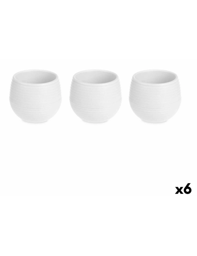 Ibergarden - Conjunto de Vasos Branco Plástico 12 x 12 x 11 cm (6 Unidades)