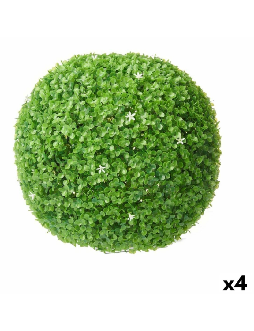 Ibergarden - Planta Decorativa Bloemen Folhas Bol Plástico 37 x 37 x 37 cm (4 Unidades)