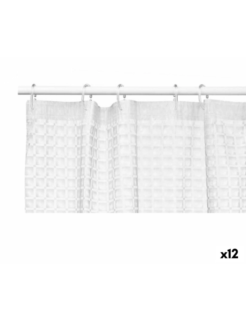 imagem de Cortina de Duche Quadros Transparente Polietileno EVA 180 x 180 cm (12 Unidades)1