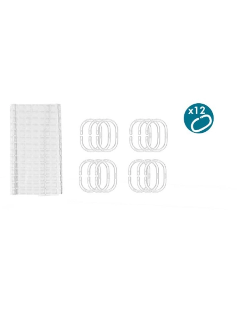 imagem de Cortina de Duche Quadros Transparente Polietileno EVA 180 x 180 cm (12 Unidades)4