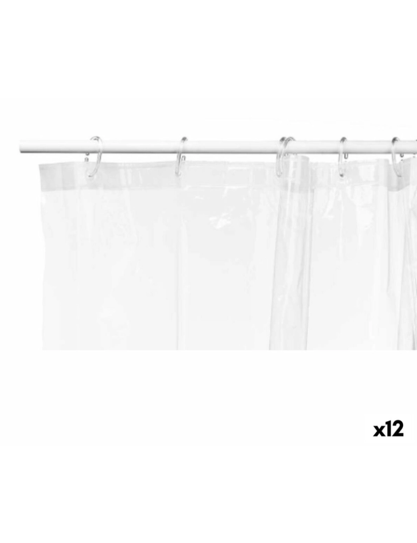 imagem de Cortina de Duche Transparente Polietileno EVA 180 x 180 cm (12 Unidades)1