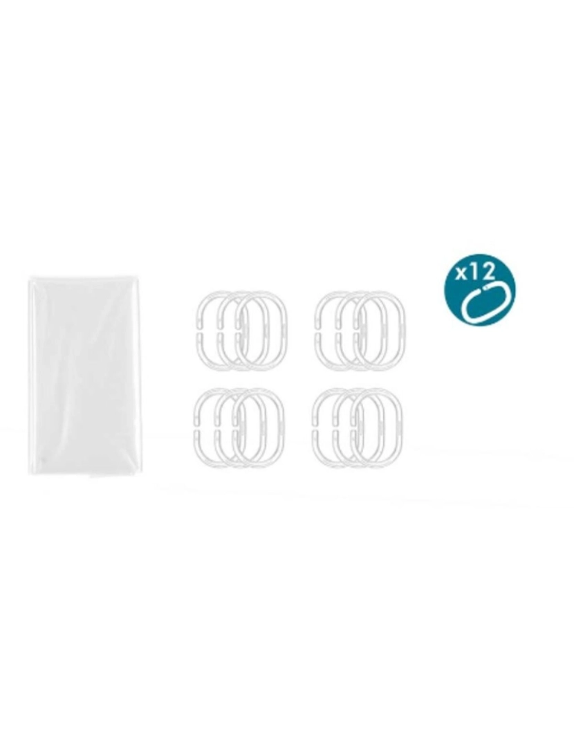 imagem de Cortina de Duche Transparente Polietileno EVA 180 x 180 cm (12 Unidades)4