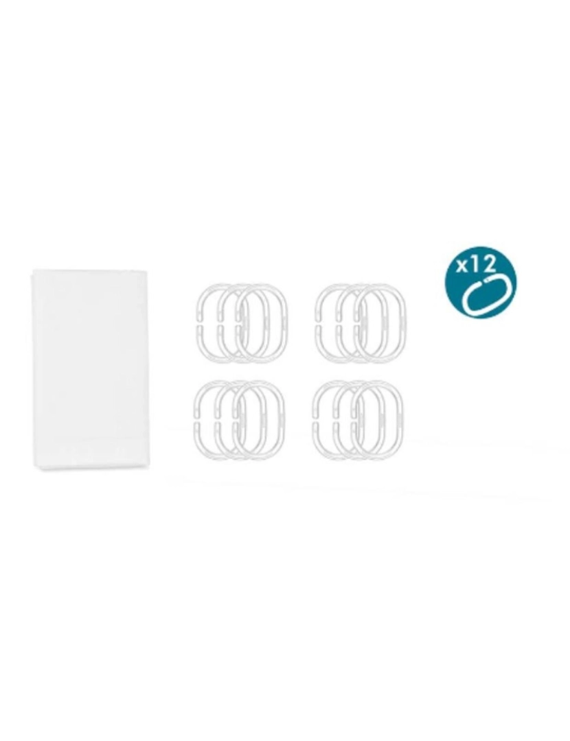 imagem de Cortina de Duche Branco Polietileno EVA 180 x 180 cm (12 Unidades)4