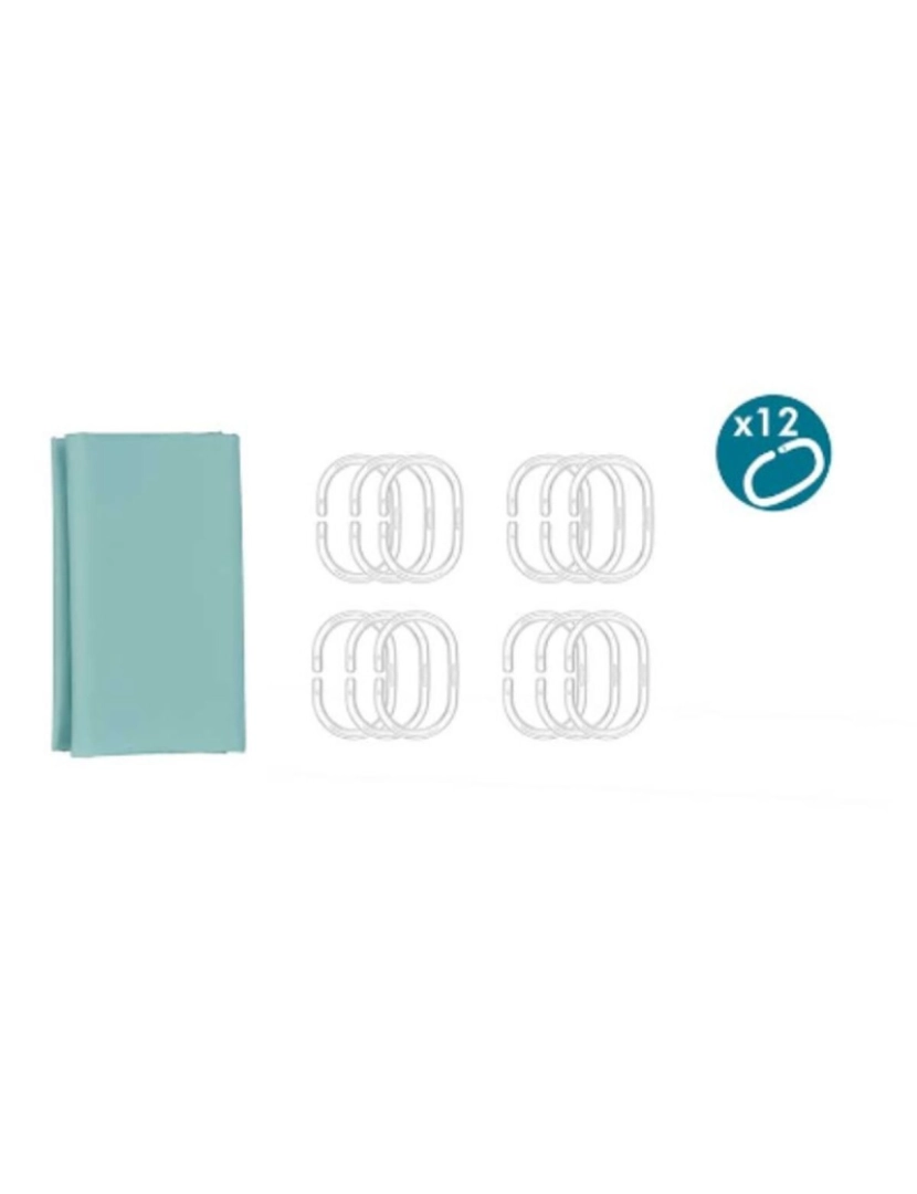 imagem de Cortina de Duche Verde Polietileno EVA 180 x 180 cm (12 Unidades)4