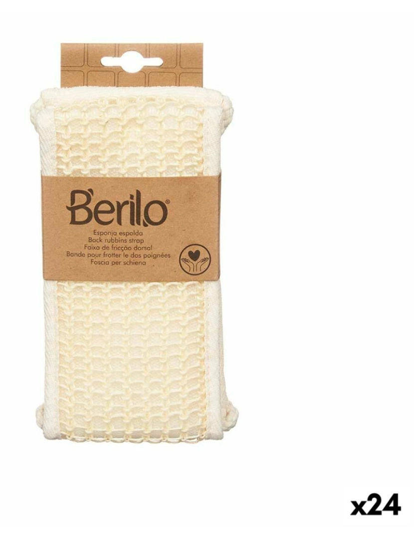 Berilo - Esponja Corporal Com pegas Branco 20 x 3 x 11 cm (24 Unidades)