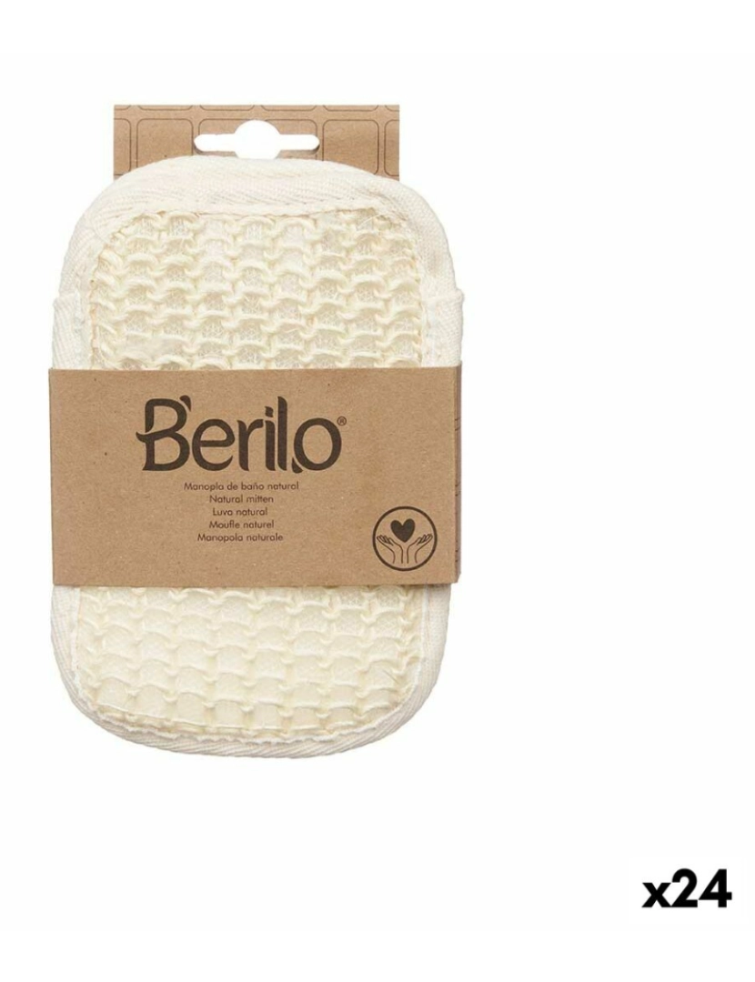 Berilo - Luva de Banho Branco Bege (24 Unidades)