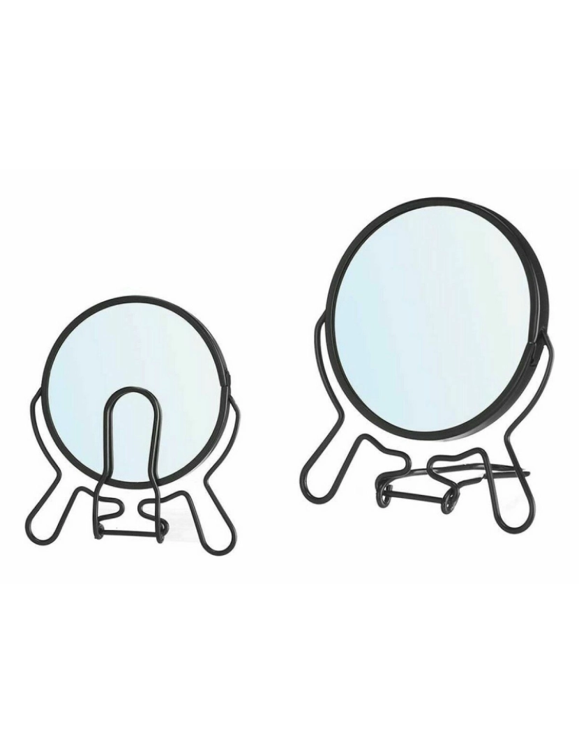 imagem de Espelho de Aumento Preto Ferro 11 x 13 x 1,5 cm (12 Unidades)2