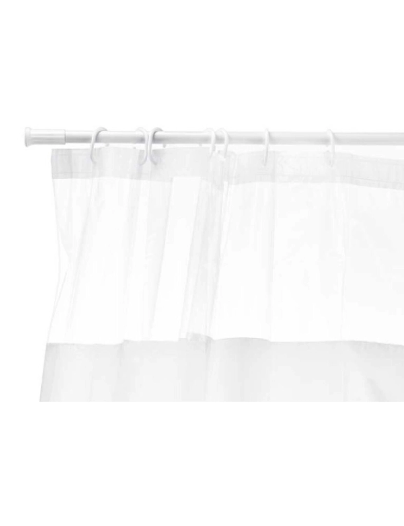 imagem de Cortina de Duche 180 x 180 cm Transparente Branco Plástico PEVA (12 Unidades)2