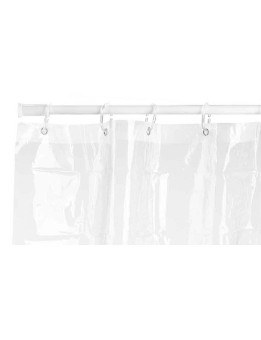 imagem de Cortina de Duche 180 x 180 cm Plástico PEVA Transparente (12 Unidades)2