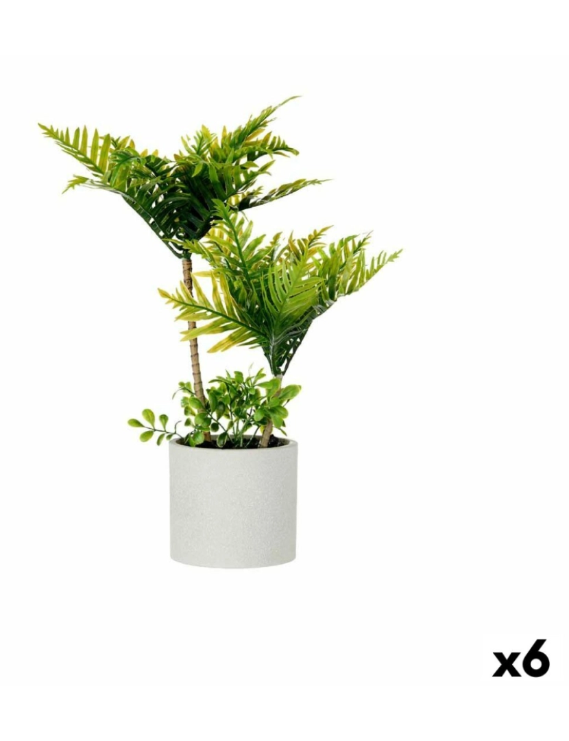 Ibergarden - Planta Decorativa Palmeira Plástico Cimento 12 x 45 x 12 cm (6 Unidades)