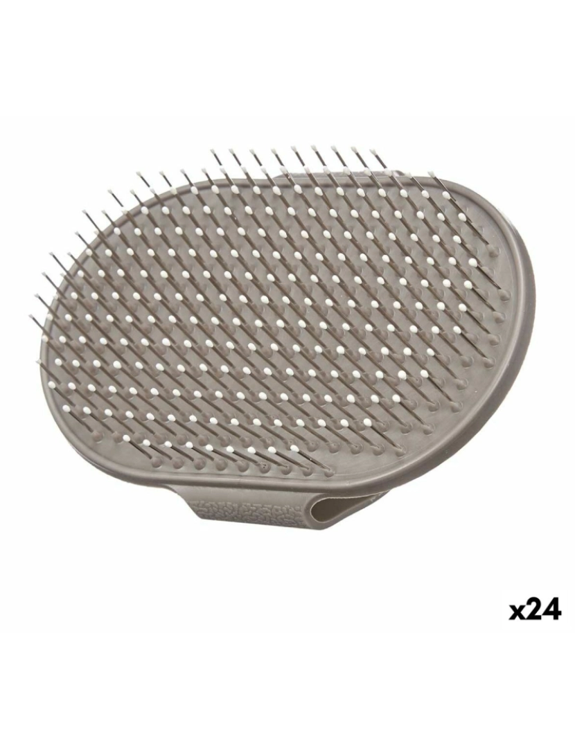 Mascow - Escova Animais de Estimação Cinzento Metal Silicone 14 x 21,5 x 5 cm (24 Unidades)