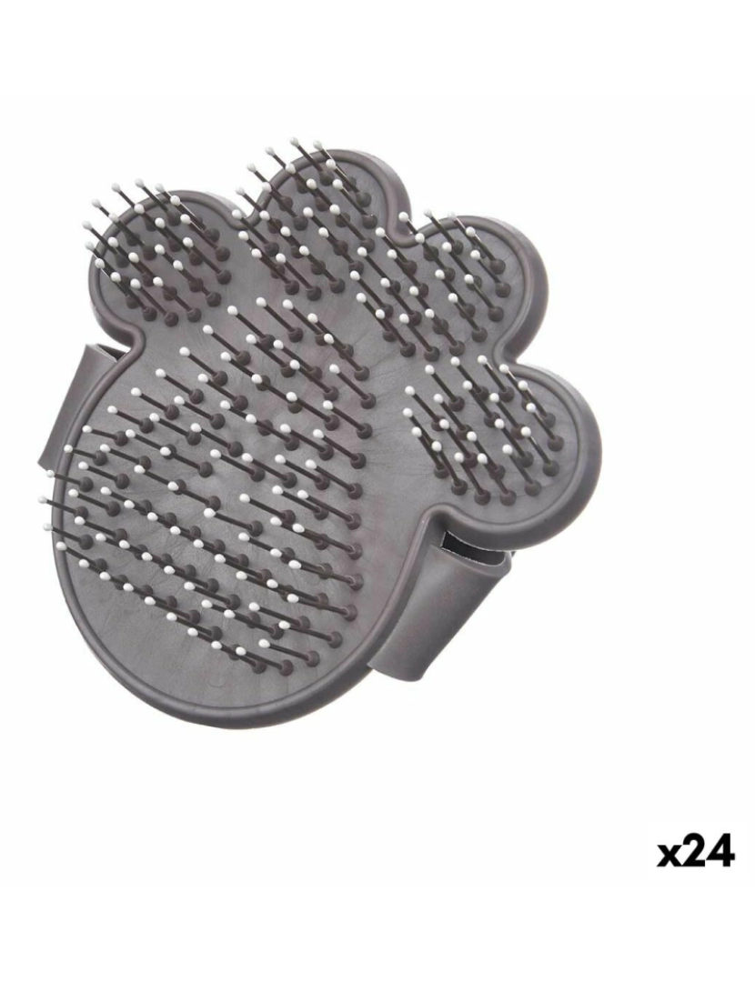 Mascow - Escova Animais de Estimação 11 x 3 x 10,5 cm Cinzento Metal Silicone (24 Unidades)
