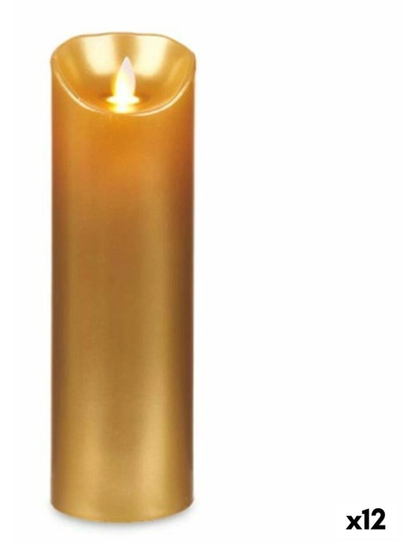 Acorde - Vela LED Dourado 8 x 8 x 25 cm (12 Unidades)