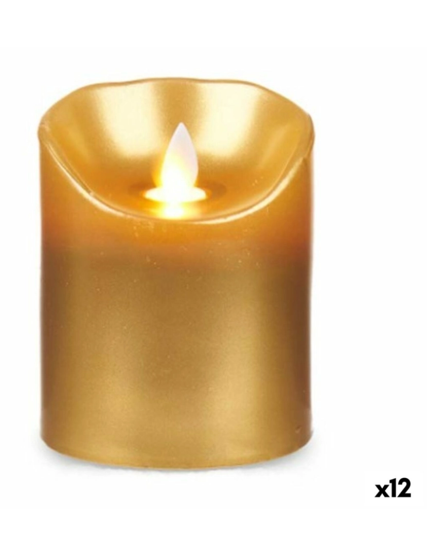 imagem de Vela LED Dourado 8 x 8 x 10 cm (12 Unidades)1