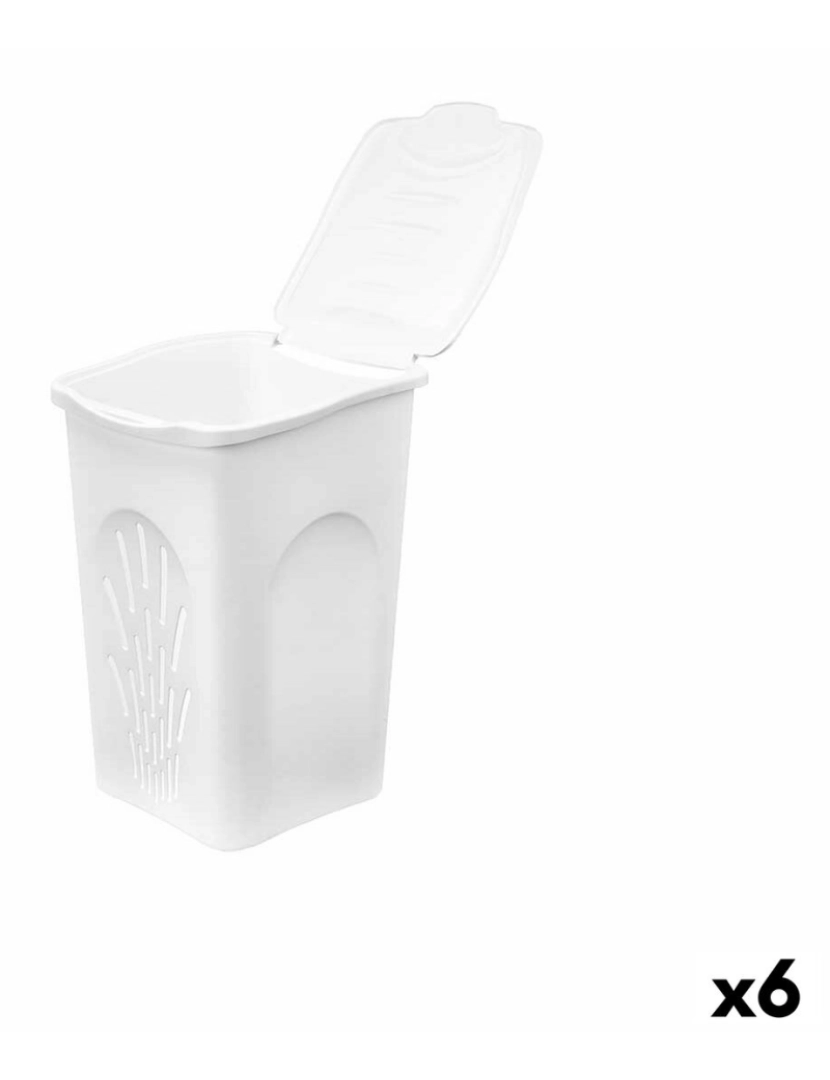 Stefanplast - Cesto de Roupa Suja Stefanplast Branco Plástico 50 L 37 x 56 x 39 cm (6 Unidades)